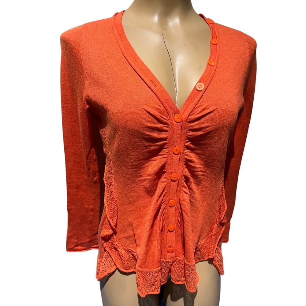 Anthropologie- Rosie Netra Vintage Orange Cardigan Top - Large - Adorable